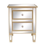 Comodini Karl Home con 2 cassetti in MDF dorato, 49,99 cm L