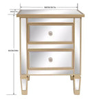 Comodini Karl Home con 2 cassetti in MDF dorato, 49,99 cm L