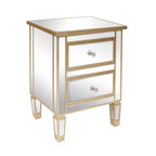 Comodini Karl Home con 2 cassetti in MDF dorato, 49,99 cm L