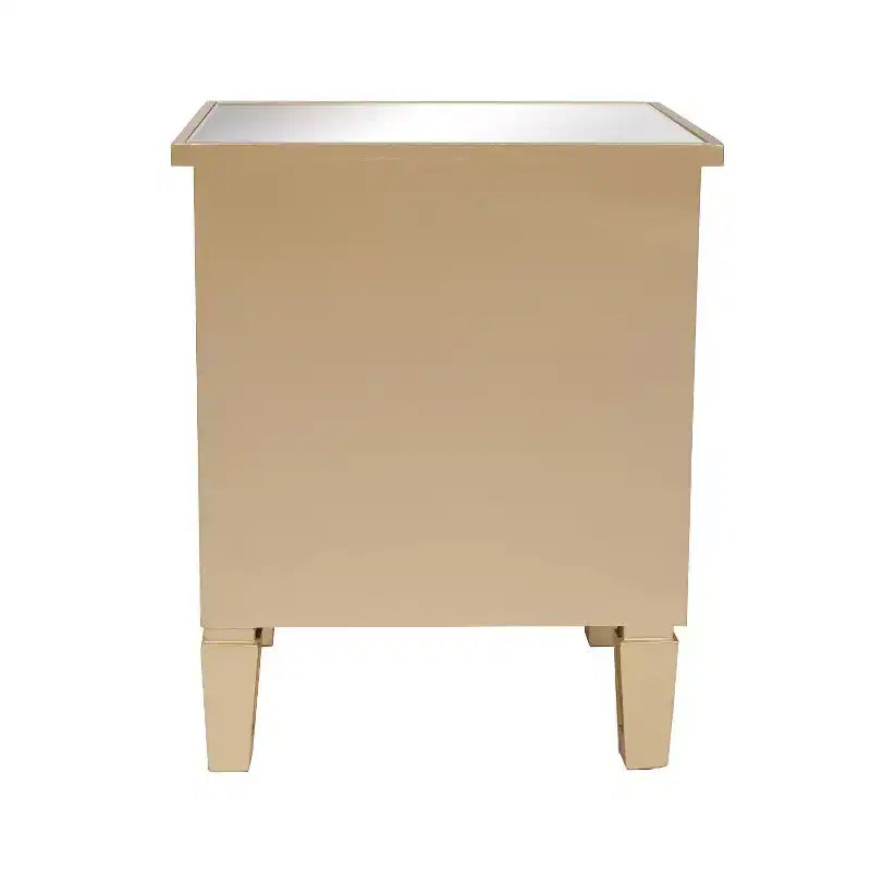 Comodini Karl Home con 2 cassetti in MDF dorato, 49,99 cm L