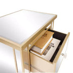 Comodini Karl Home con 2 cassetti in MDF dorato, 49,99 cm L