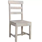 HomeRoots Set di Due Sedie da Pranzo con Schienale a Scala in Legno Bianco