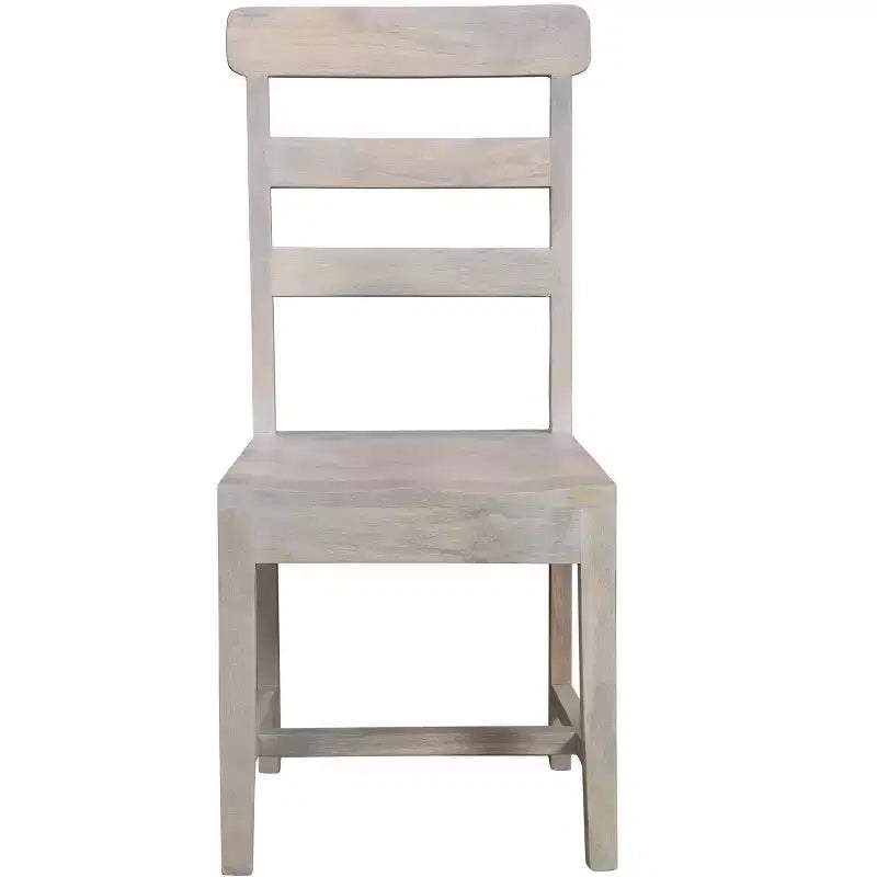 HomeRoots Set di Due Sedie da Pranzo con Schienale a Scala in Legno Bianco