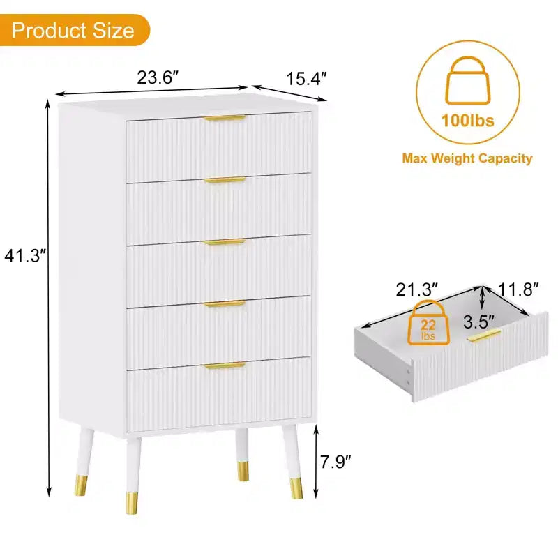 Comodino a 5 cassetti, cassettiera da armadio, armadietto organizer, organizer per vestiti, comodino piccolo