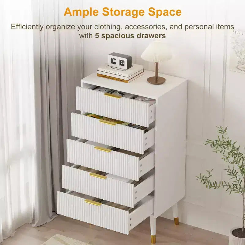 Comodino a 5 cassetti, cassettiera da armadio, armadietto organizer, organizer per vestiti, comodino piccolo