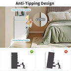 Cassettiera doppia moderna a 6 cassetti Zstar per camera da letto con presa di corrente e luce a LED