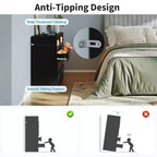 Cassettiera doppia moderna a 6 cassetti Zstar per camera da letto con presa di corrente e luce a LED