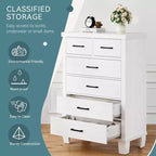 Cassettiera moderna Zstar a 6 cassetti, comò alto 45" in legno grigio con ampi cassetti portaoggetti per camera da letto, armadio e ingresso