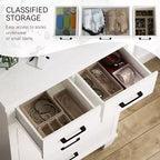Cassettiera moderna Zstar a 6 cassetti, comò alto 45" in legno grigio con ampi cassetti portaoggetti per camera da letto, armadio e ingresso