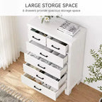 Cassettiera moderna Zstar a 6 cassetti, comò alto 45" in legno grigio con ampi cassetti portaoggetti per camera da letto, armadio e ingresso