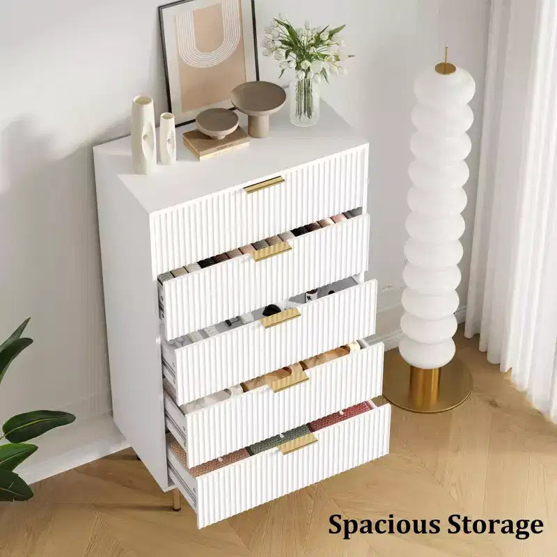 Cassettiera Zstar a 5 cassetti ampi, per soggiorno, armadio, corridoio, ingresso