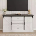 GustoWave 4 Drawer Dresser for Bedroom, 59 Farmhouse Wood Dressers with Sliding Barn Doors & Large Drawers