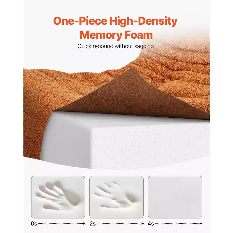 Poltrona sacco VEVOR, poltrona sacco a L con morbidi braccioli e tasca portaoggetti, riempita in memory foam 25D con morbida fodera in velluto Teddy, marrone