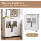 Isola per Cucina con Ruote, Carrello da Cucina con Portaspezie e Cassetto, Carrello da Cucina Mobile con Ruote, per Casa, Sala da Pranzo, Rovere Naturale