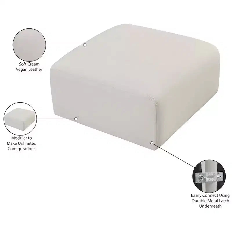 Meridian Furniture, Pouf Arc in pelle vegana