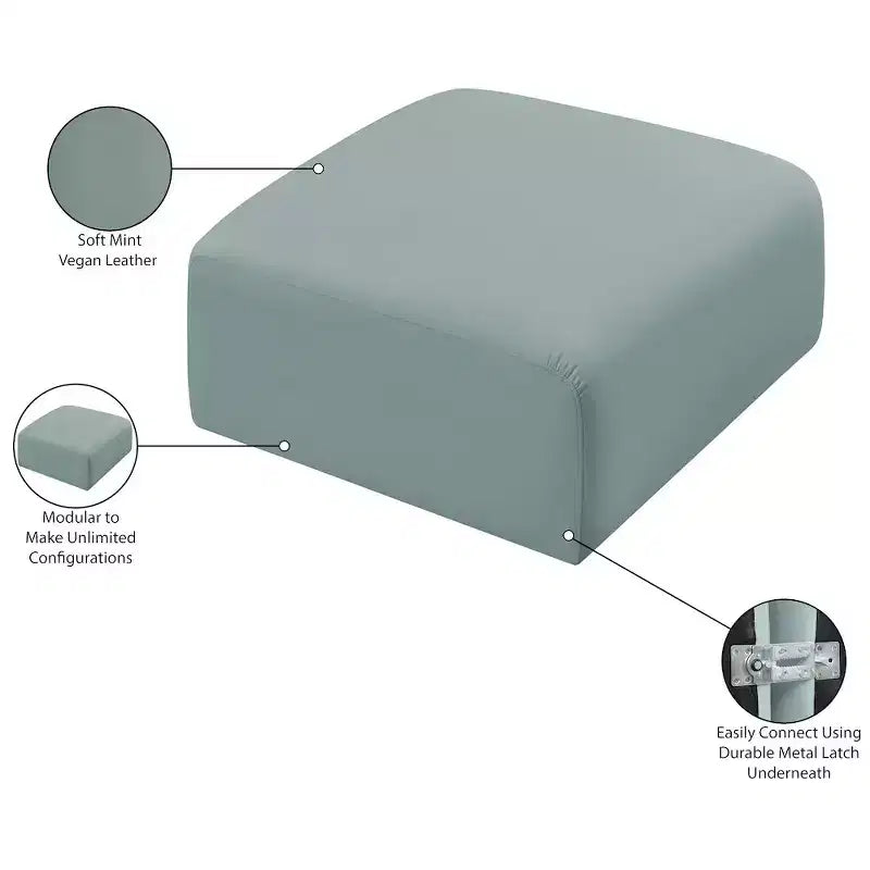 Meridian Furniture, Pouf Arc in pelle vegana