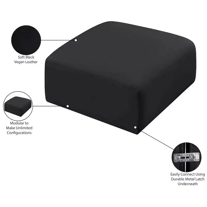 Meridian Furniture, Pouf Arc in pelle vegana
