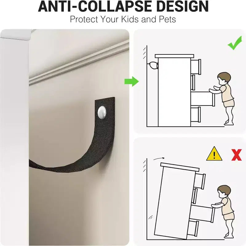 Zstar Camera da letto, toeletta in legno, cassettiera con maniglie in metallo