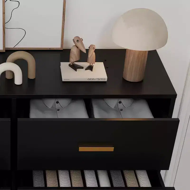 Zstar Camera da letto, toeletta in legno, cassettiera con maniglie in metallo