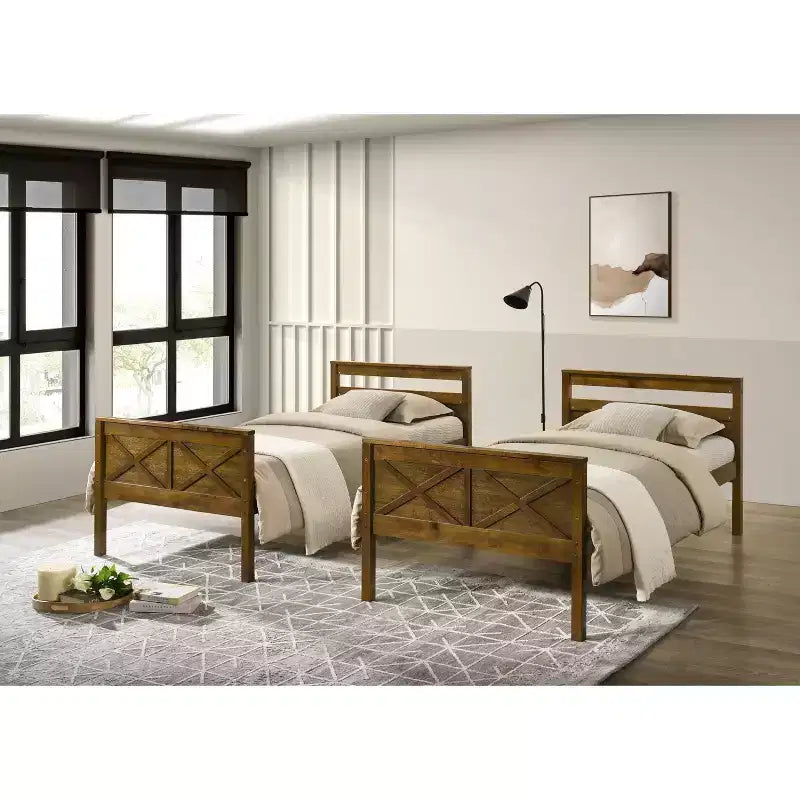 Home Design Exeter Letto a castello standard in legno massiccio, due letti singoli convertibili