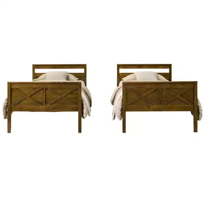 Home Design Exeter Letto a castello standard in legno massiccio, due letti singoli convertibili