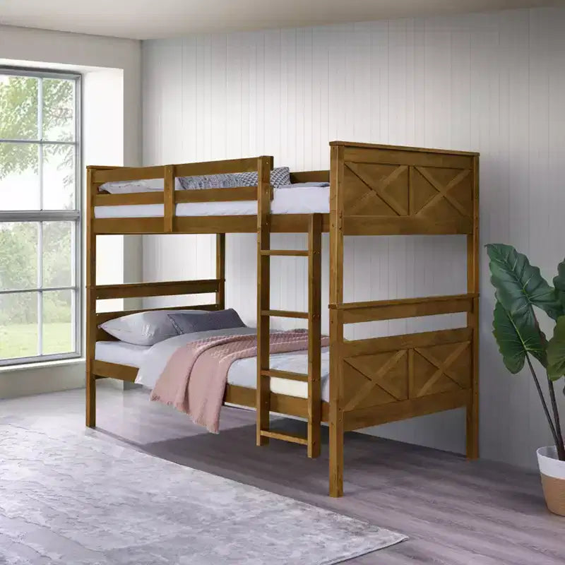 Home Design Exeter Letto a castello standard in legno massiccio, due letti singoli convertibili