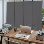 VEVOR Divisorio per Stanza, Divisori a 4 Pannelli e Schermi Pieghevoli per la Privacy, Divisori in Tessuto per Ufficio, Camera da Letto, Sala da Pranzo, Grigio Chiaro