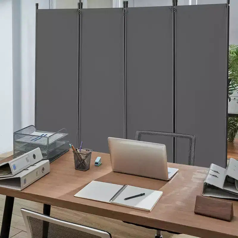 VEVOR Divisorio per Stanza, Divisori a 4 Pannelli e Schermi Pieghevoli per la Privacy, Divisori in Tessuto per Ufficio, Camera da Letto, Sala da Pranzo, Grigio Chiaro