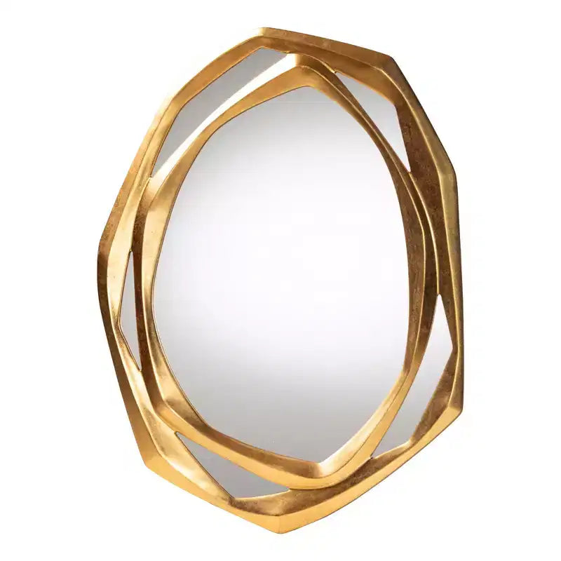 Specchio da parete decorativo Baxton Studio Halen Antique Goldleaf