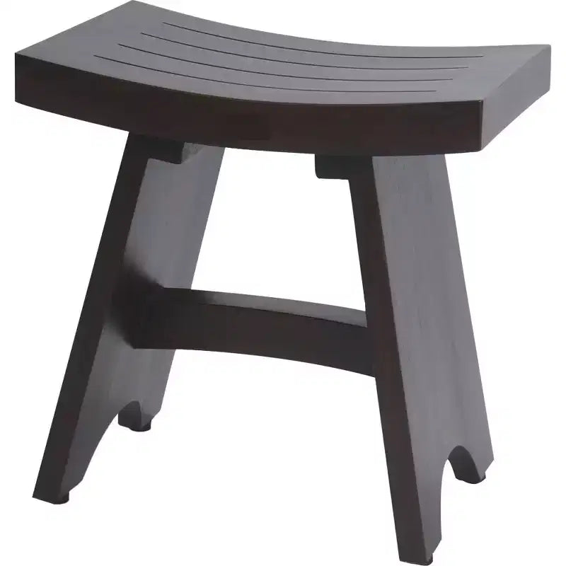 HomeRoots 18 Dark Brown Teak Rectangular Shower Bench