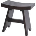 HomeRoots 18 Dark Brown Teak Rectangular Shower Bench