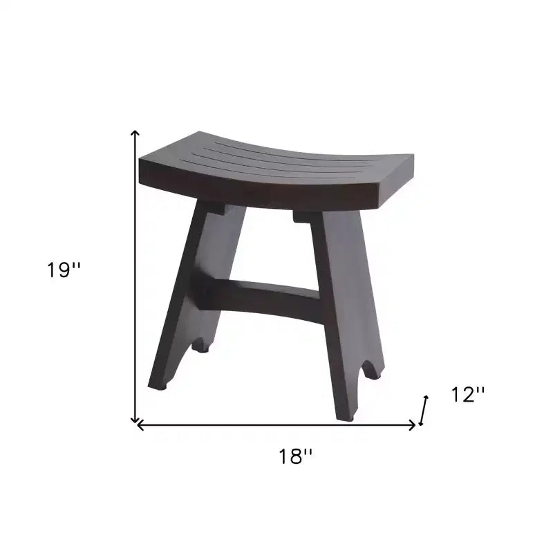 HomeRoots 18 Panchetto Doccia Rettangolare in Teak Marrone Scuro