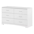 HomeStock 6.5 in.H Particle Board Horizontal Dressers with 6 - Drawers in White Finish
