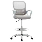 MAYEERTY Office Chair Ergonomic for Standing Desk with Adjustable Height Computer Desk Chairs Fixed Handrail Gray