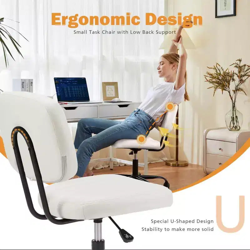 MAYEERTY Sedia da ufficio ergonomica per scrivania da ufficio regolabile in altezza Sedia da computer con bracciolo fisso Grigio