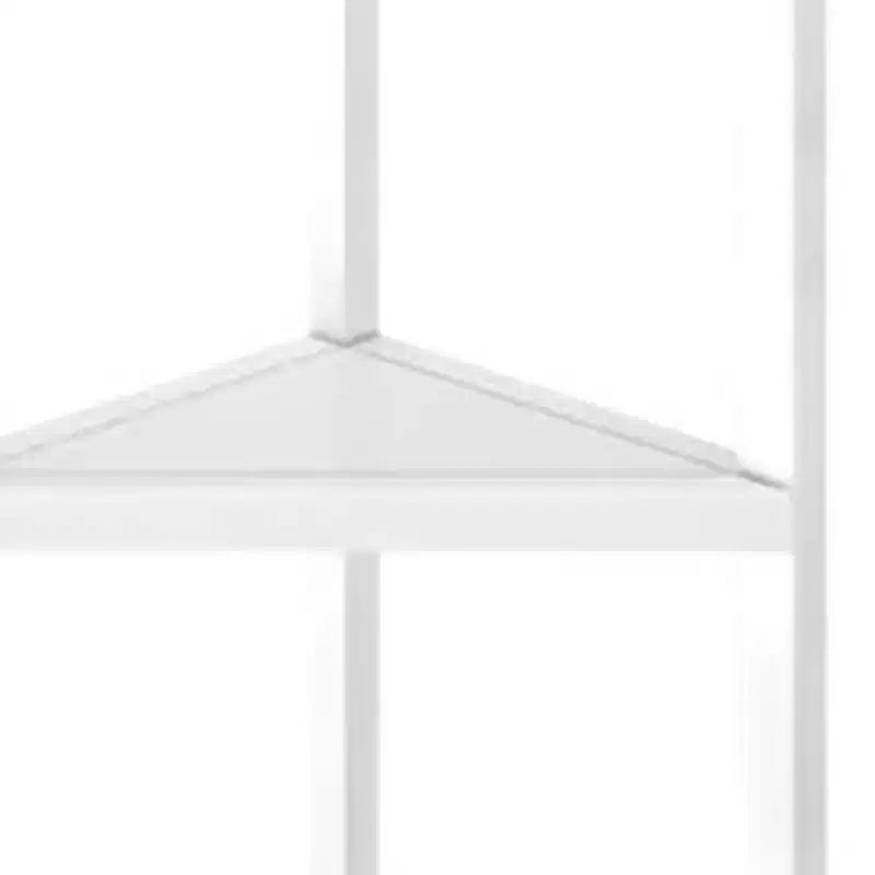 HomeRoots Scaffale angolare in legno massiccio bianco