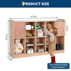 GustoWave Organizer a 12 Scomparti con 2 Ante, Scaffale per Giocattoli per Bambini