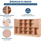 GustoWave Organizer a 12 Scomparti con 2 Ante, Scaffale per Giocattoli per Bambini
