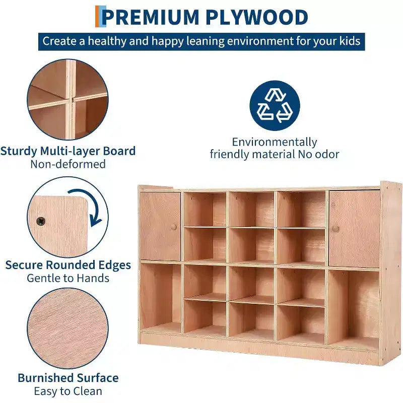 GustoWave Organizer a 12 Scomparti con 2 Ante, Scaffale per Giocattoli per Bambini