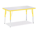 Jonti-Craft Berries Adult Height Color Edge Rectangle Table (24 x 36) in Yellow