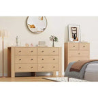 Comò doppio Acekool a 6 cassetti, organizzatore moderno in legno per camera da letto e cameretta