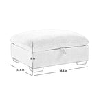 Okak Elegante panca contenitore quadrata in velluto a coste con vano nascosto Poggiapiedi imbottito da abbinare al divano per soggiorno camera da letto
