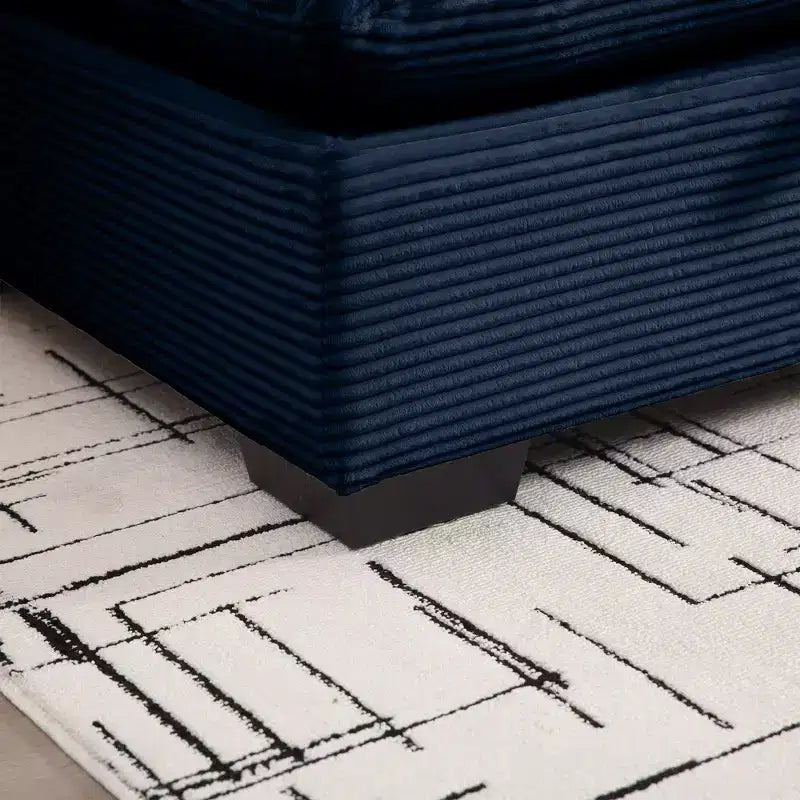Okak Elegante panca contenitore quadrata in velluto a coste con vano nascosto Poggiapiedi imbottito da abbinare al divano per soggiorno camera da letto