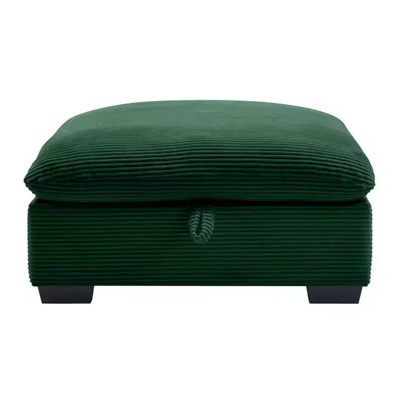 Okak Elegante panca contenitore quadrata in velluto a coste con vano nascosto Poggiapiedi imbottito da abbinare al divano per soggiorno camera da letto