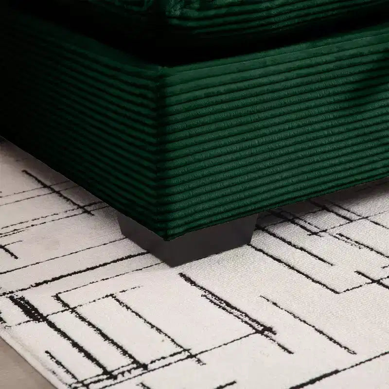 Okak Elegante panca contenitore quadrata in velluto a coste con vano nascosto Poggiapiedi imbottito da abbinare al divano per soggiorno camera da letto