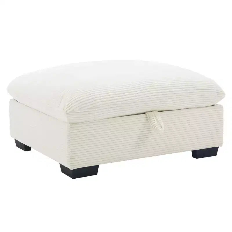 Okak Elegante panca contenitore quadrata in velluto a coste con vano nascosto Poggiapiedi imbottito da abbinare al divano per soggiorno camera da letto