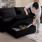 Okak Elegante panca contenitore quadrata in velluto a coste con vano nascosto Poggiapiedi imbottito da abbinare al divano per soggiorno camera da letto
