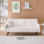 Okak Divani Minimalisti per Soggiorno Divano Letto Convertibile a Due Posti in Velluto a Coste Lineare con Schienale Regolabile e Portabicchieri