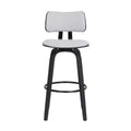 HomeRoots 30 Light Gray And Black Fabric Swivel Low Back Bar Height Bar Chair