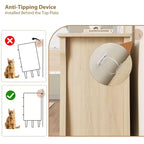 Cassettiera Garvee Natural a 6 cassetti, Organizer cassettiera Boho largo 120 cm con gambe curve e ampio spazio di archiviazione per soggiorno, camera da letto, ingresso, cameretta